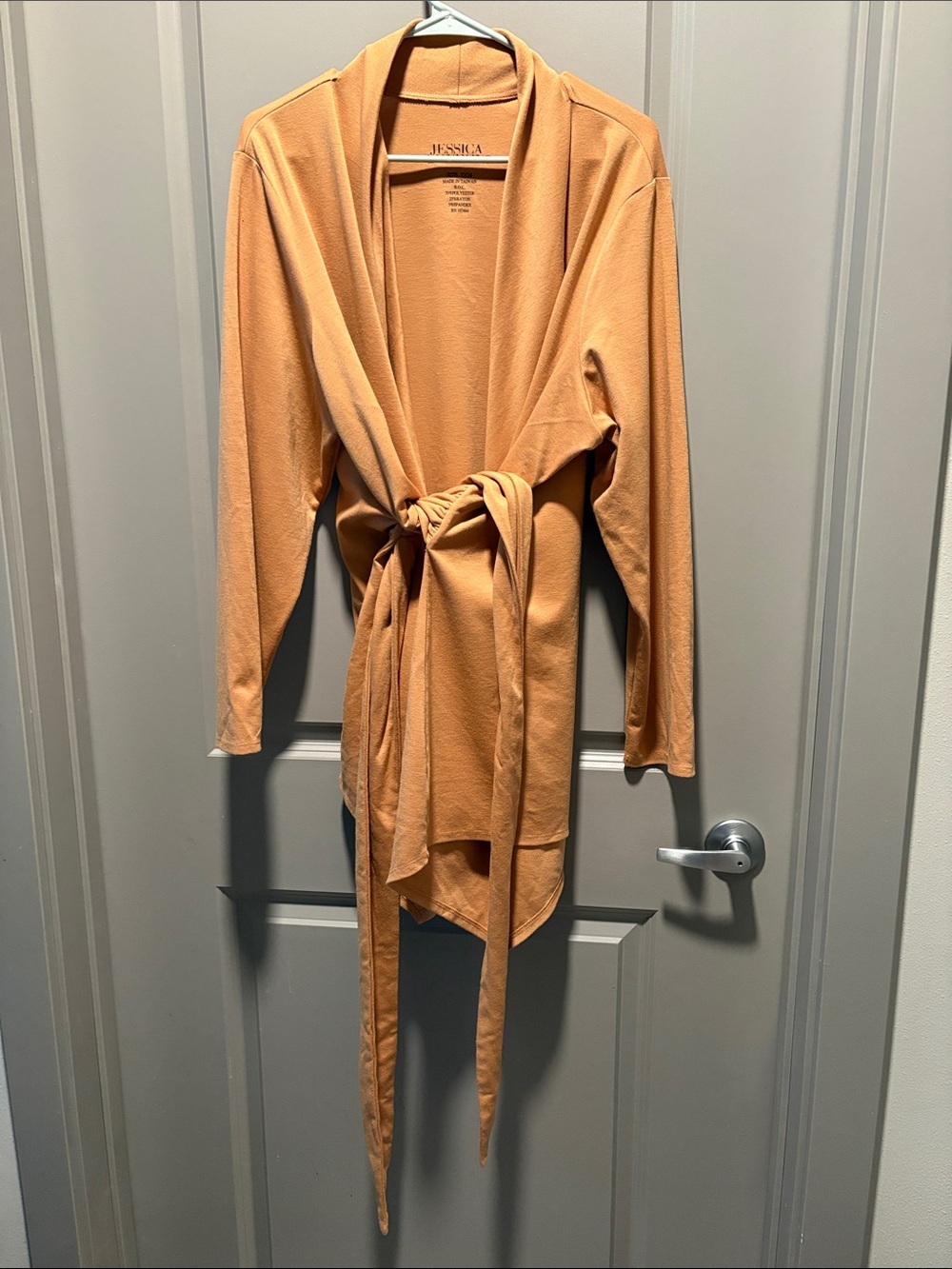 Jessica London Camel Open Front Tie Waist Cardigan Duster Plus Size 22 24